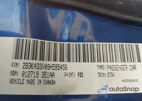 2009 Dodge Charger Sxt z USA, uszkodzony, nr VIN 2B3KA33V09H595456